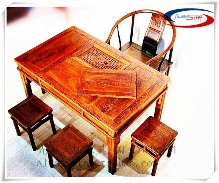 供应实木茶桌，鸡翅木茶桌，红木家具 茶桌椅组合 ，小泡茶桌茶桌六件套