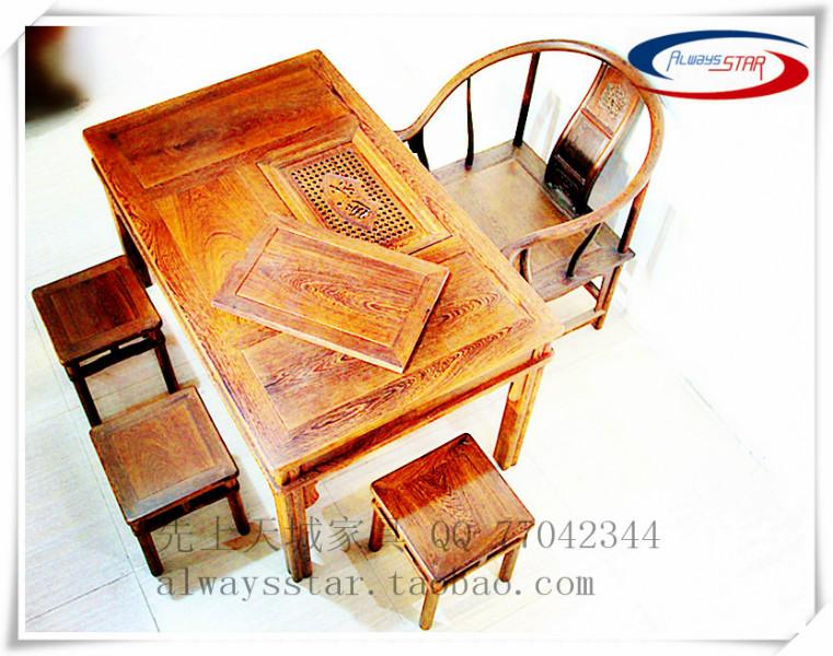 供应实木茶桌，鸡翅木茶桌，红木家具 茶桌椅组合 ，小泡茶桌茶桌六件套