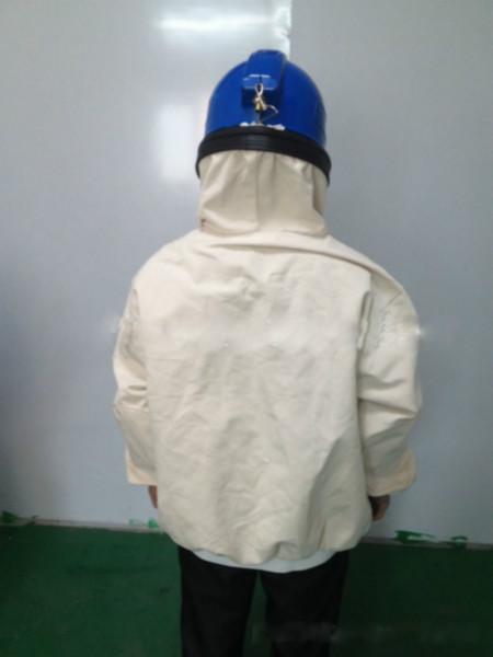供应南京头盔式帆布喷砂防护服，安全式喷砂防护头盔