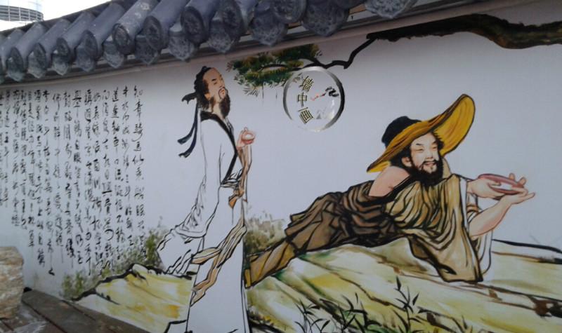 供应酒业公司壁画彩绘,深圳品觉汉王酒业绘画由墙中画手绘公司制作
