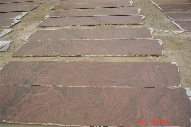 供应四川足量供应厂家直供幻彩红花岗岩各种规格都可做，毛光板 异型加工图片