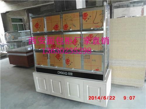 供应西宁市面包展示柜定做，面包中岛柜批发，西宁市面包货架供应厂家。