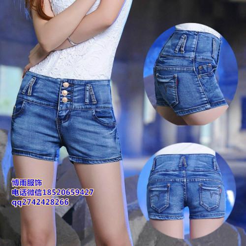 广州时尚女装牛仔裤短裤低价批发批发