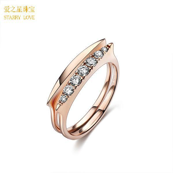 深圳市18K玫瑰金钻石戒指|价格:4268厂家