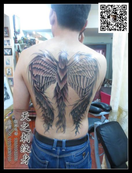 供应满背翅膀纹身大全青岛纹身纹身图案